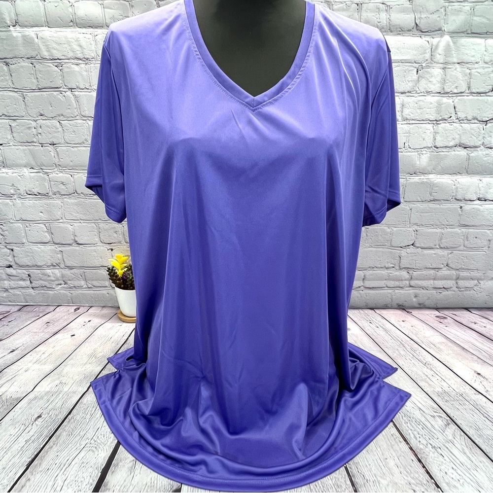 Just My Size Womens V-Neck Short Sleeve Active Tee-NEW